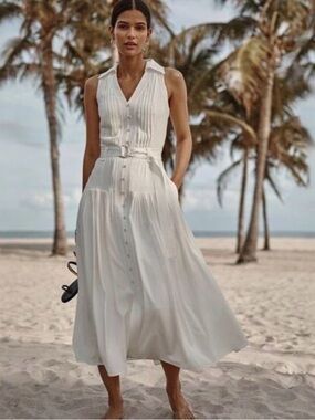 White House Black Market - NWT Sleeveless Button-Front Midi Dress with Belt